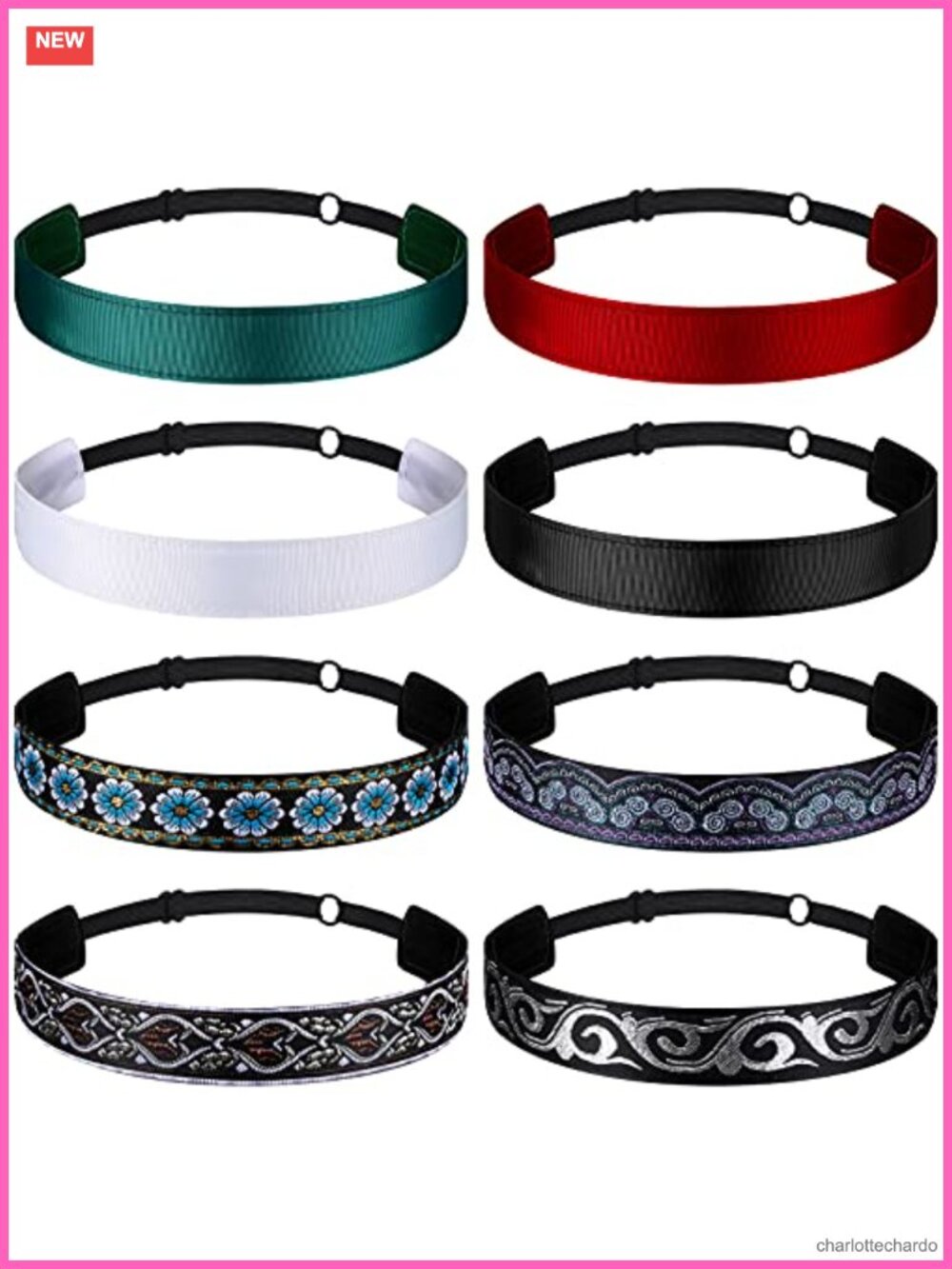 Elastic Non Slip Adjustable Headbands Set for Women Yoga Running